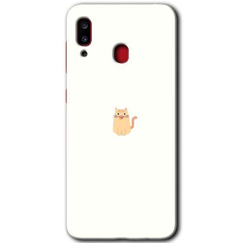 Galaxy A30 Kılıf HD Desen Baskılı Arka Kapak - Cat Minimalism + Kırılmaz Cam
