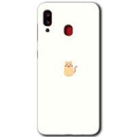 Galaxy A30 Kılıf HD Desen Baskılı Arka Kapak - Cat Minimalism + Kırılmaz Cam