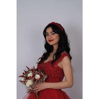 Nida Çiçek Mineli Gelin Tacı Saç ve Türban Aksesuarı