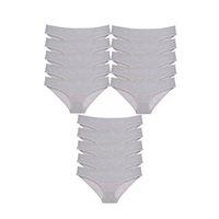 15 Adet Süper Eko Set Likralı Kadın Slip Külot Gri