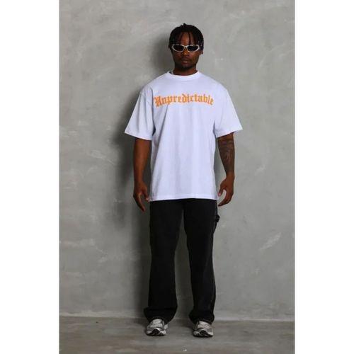 Erkek Baskılı T-Shirt Kısa Kol Bisiklet Yaka Regular Fit Rahat Kalıp Günlük Tişört - Beyaz