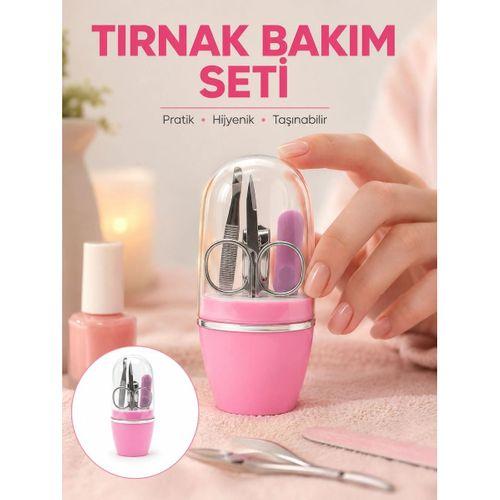 Tırnak Bakım Manikür Pedikür Seti 4 Parça Pembe Minimal Ve Dayanıklı Yeni Nesil