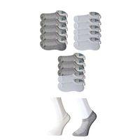 Gri ve Beyaz Erkek Görünmez Çorap 15 çift