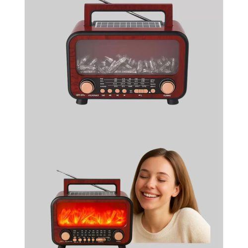 Taşınabilir Kamp Hoparlörü – Solar Şarjlı, Şömine Efektli, 7w Güçlü Ses