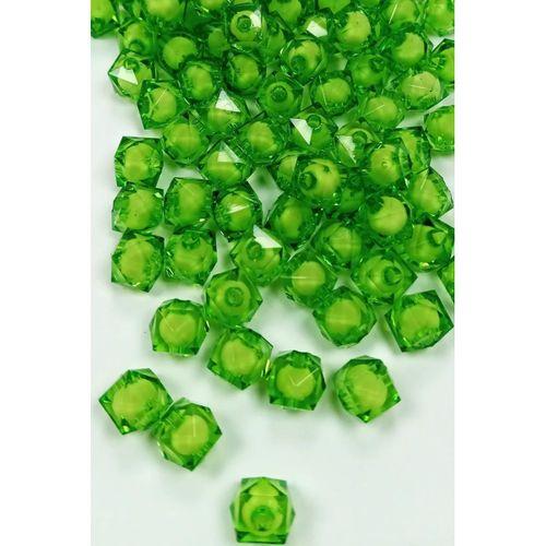 Küp Boncuk İçten Boncuklu Bileklik Çanta Boncuğu 10 mm 50 gr Yeşil - BNC450