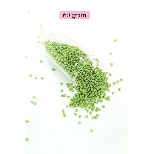 Dökme Cam Kum Boncuk (11/0) 2 mm - 60 Gram -  Açık Yeşil - BNC038