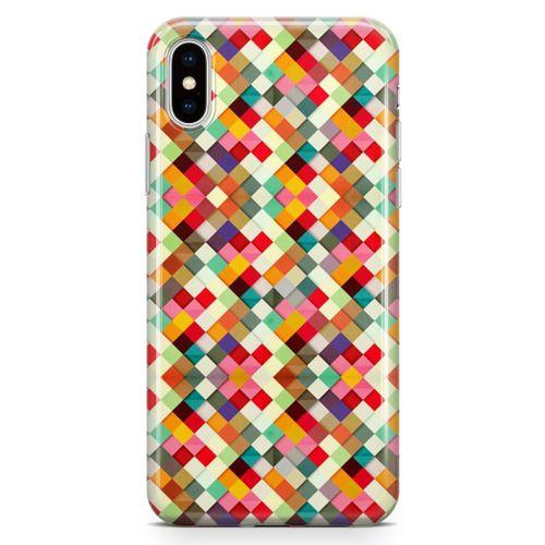 Apple iPhone XS Max Kılıf Karo Taşlar Arka Kapak Koruma Desenli Full Koruyucu