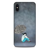 Apple iPhone XS Max Kılıf Depresyon (5) Koruma Kabı Fuşya
