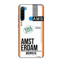 Xiaomi Redmi Note 8 Kılıf Uçak Bileti Amsterdam Arka Kapak Koruma Desenli Full Koruyucu