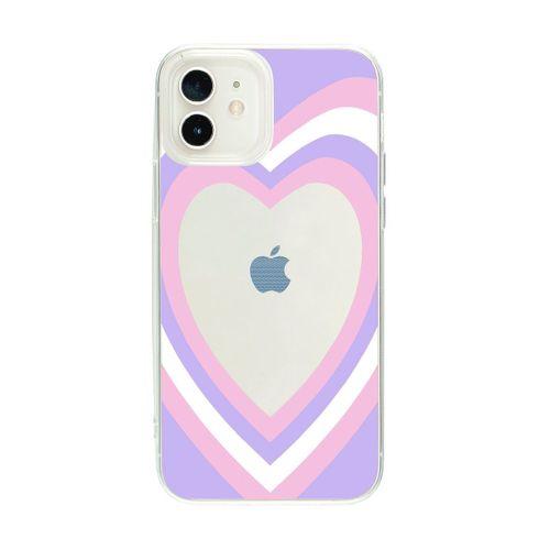 iPhone 12 Mini Purple Heart Premium Şeffaf Silikon Kılıf