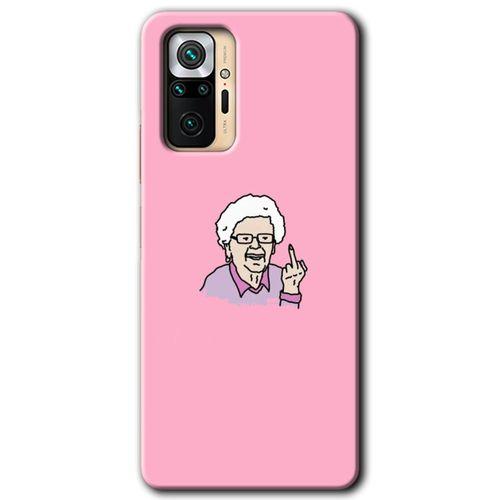 MRCİLETİSİM Xiaomi Redmi Note 10 Pro Kılıf Baskılı Kapak - Bad Grandmother + 5D Tam Kaplayan Cam