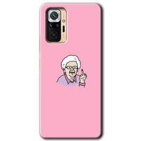 MRCİLETİSİM Xiaomi Redmi Note 10 Pro Kılıf Baskılı Kapak - Bad Grandmother + 5D Tam Kaplayan Cam