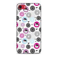 Lopard Apple iPhone SE 2020 Uyumlu Kılıf Kediler (1) Kılıfı Mavi Pembe