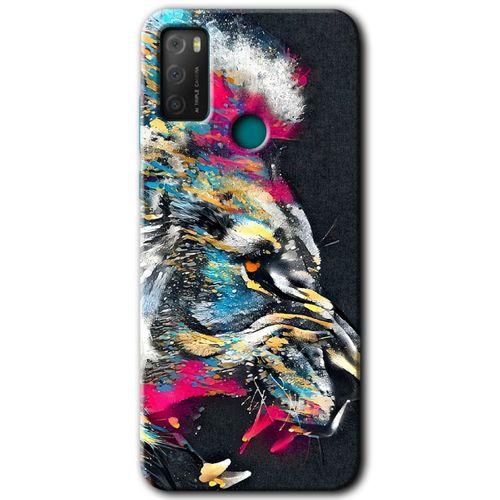 TCL 20E Kılıf HD Desen Baskılı Arka Kapak - Colorfull Aslan