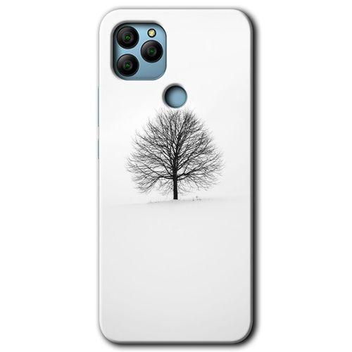 Potkal Hediye Fabrikası General Mobile GM 22 Plus HD Baskılı Kılıf + 9D Tam Ekran Koruyucu - Alone Tree