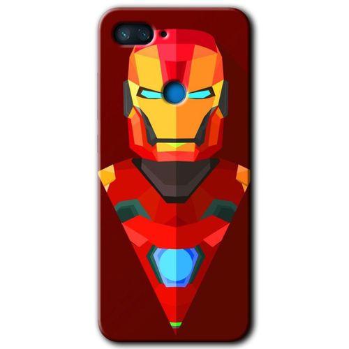MRCİLETİSİM Xiaomi Mi 8 Lite Kılıf HD Desen Baskılı Arka Kapak+Temperli Cam - İron Man Çizim
