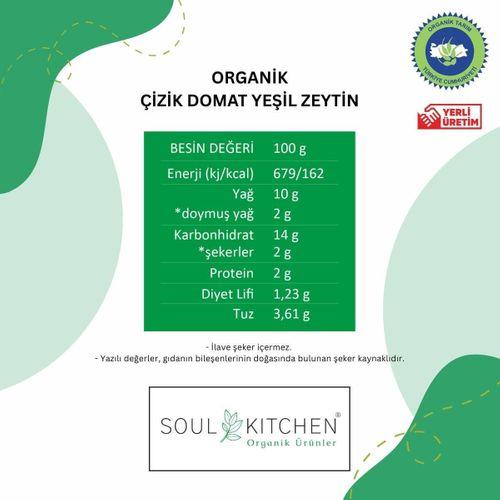 Organik Çizik Domat Yeşil Zeytin 300gr