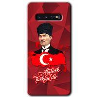 Potkal Hediye Fabrikası Samsung Galaxy S10 HD Baskılı Kılıf + 9D Tam Ekran Koruyucu - Atatürkiye