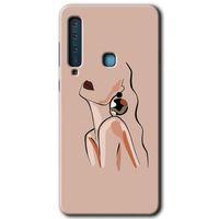 Galaxy A9 2018 Kılıf HD Desen Baskılı Arka Kapak - Çizim Silüet + Kırılmaz Cam