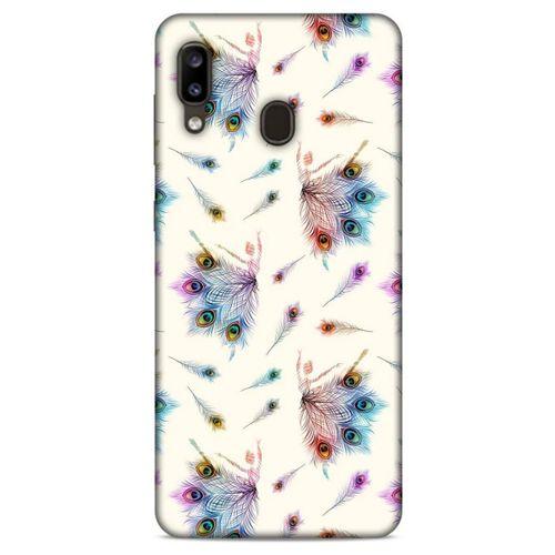 Samsung Galaxy A20 Kılıf Desenli Özel Seri Tüyler (35) Fit Design Kılıf