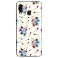 Samsung Galaxy A20 Kılıf Desenli Özel Seri Tüyler (35) Fit Design Kılıf
