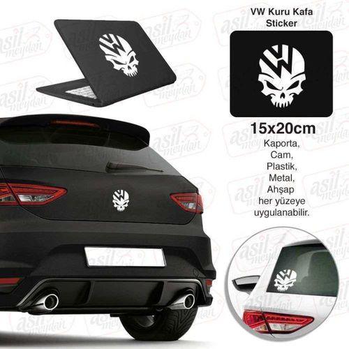 Kuru Kafa Wolksvagen Wv Ablemi Beyaz Sticker, Araba, Etiket, Aksesuar, Tuning, Modifiye, Arma