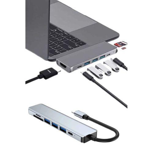 Usb Type-c Hub Dönüştürücü Çevirici Çoklayıcı Macbook Çevirici 8 Portlu