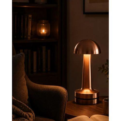 Dokunmatik Mantar Gece Lambası Bronz Led Masa Aydınlatması