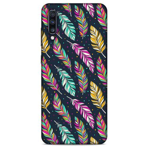 Samsung Galaxy A70 Kılıf Desenli Özel Seri Tüyler (47) Crystal Flex Kılıf