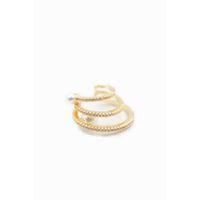 Taşlı Kıkırdak Küpe - Altın