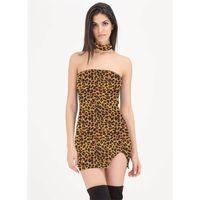 B101427 Leopar Desenli Elbise