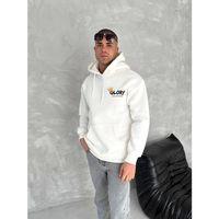 Kışlık Üç İplik Kapşonlu SweatShirt - Beyaz