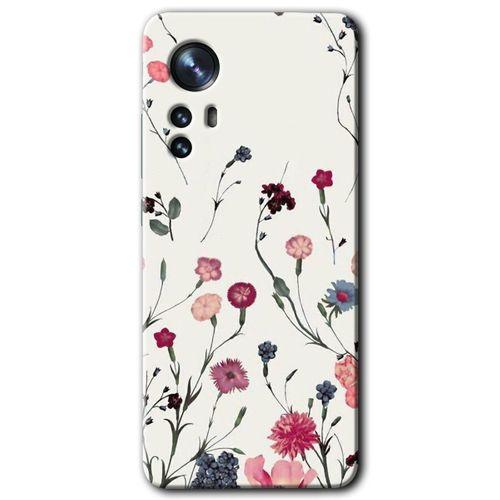 Xiaomi Mi 12 Kılıf HD Desen Baskılı Arka Kapak + Temperli Cam - Mat Çiçek
