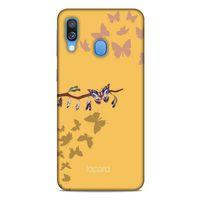 Samsung Galaxy A40 Kılıf Kelebek Etkisi (46) Core Armor Kılıf Yeşil Sarı