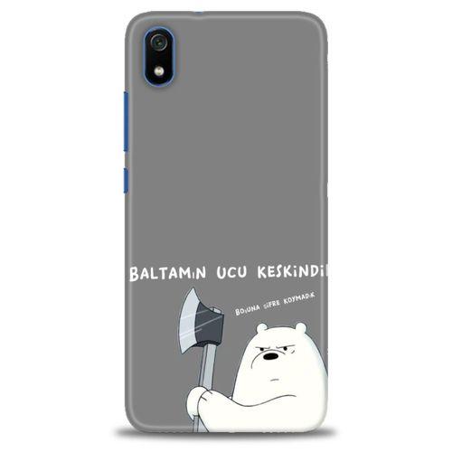 Xiaomi Redmi 7A Kılıf HD Baskılı Kılıf - Baltamın Ucu Keskindir + Tam Ekran Koruyucu
