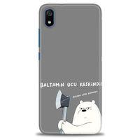 Xiaomi Redmi 7A Kılıf HD Baskılı Kılıf - Baltamın Ucu Keskindir + Tam Ekran Koruyucu