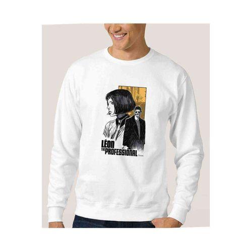 Leon & Mathilda The Professional Sevginin Baskılı Beyaz Erkek Sweatshirt