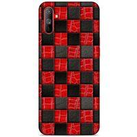 Oppo Realme C3 Kılıf Patchwork (47) Crystal Flex Kılıf Siyah Kırmızı