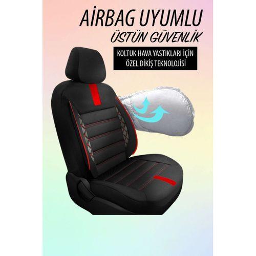 NiCe Shop  Focus 2.5 Uyumlu Koltuk Kılıfı Mirage Serisi  - Kırmızı