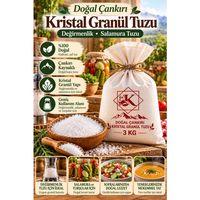 Doğal Çankırı Kristal Granül Kaya Tuzu 3 KG Değirmenlik Salamura Turşuluk