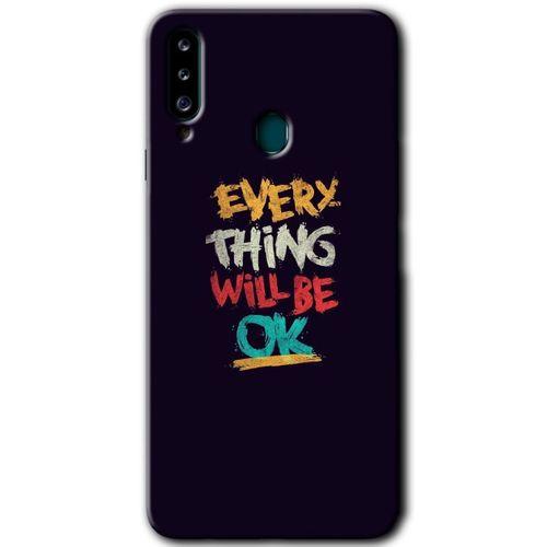MRCİLETİSİM Samsung Galaxy A20s Kılıf HD Desen Baskılı Arka Kapak + Temperli Cam - Everything