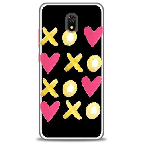 Xiaomi Redmi 8A Kılıf HD Baskılı Kılıf - XOXOXO + Tam Ekran Koruyucu