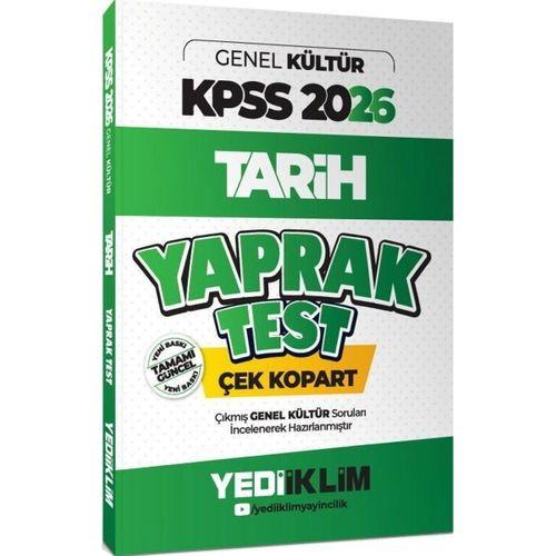 2026 KPSS Genel Kültür Tarih Çek Kopart Yaprak Test Yediiklim Yayınları