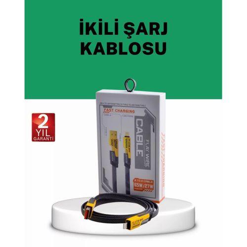 Yüksek Hızlı 65w Güç Çıkışlı Çoklu Cihaz Uyumlu Şarj Kablosu