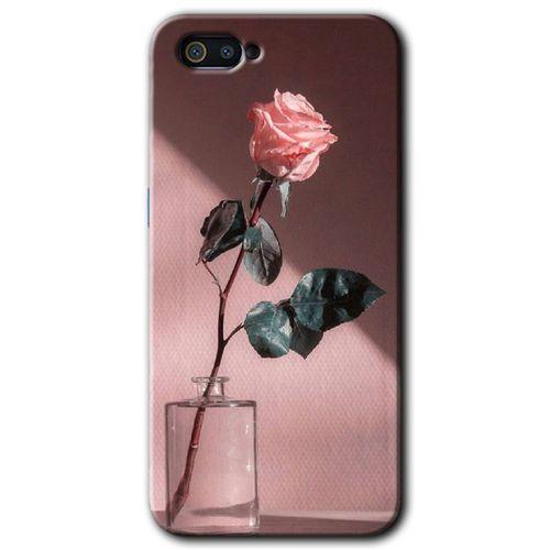 MRCİLETİSİM Realme C2 Kılıf HD Desen Baskılı Arka Kapak + Temperli Cam - Retro Gül