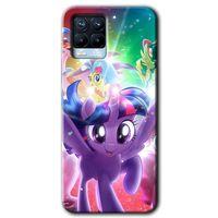 MRCİLETİSİM Realme 8 Kılıf Baskılı Kapak - Pony + 5D Tam Kaplayan Cam