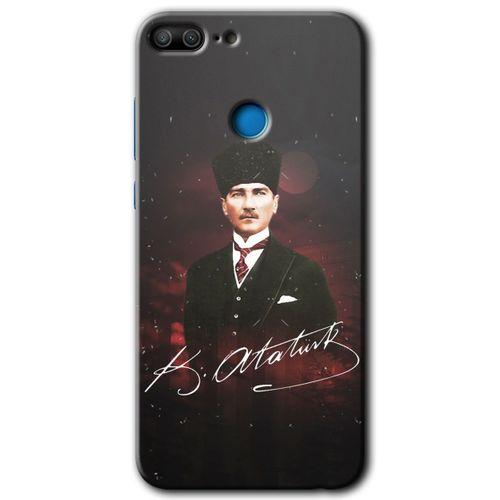 Potkal Hediye Fabrikası Honor 9 Lite Kılıf HD Desen Baskılı Arka Kapak - Kemal Atatürk