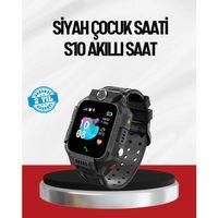 S10 Akıllı Çocuk Saati Siyah Model Çift Yönlü Konuşma Ve Sos
