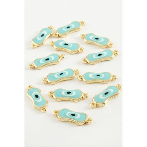 Oval Nazar Çift Kulplu Mineli Bileklik ve Kolye Ucu Aparatı 1 Adet