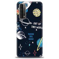 Huawei P Smart 2021 Kılıf HD Baskılı Kılıf - Space Fun + Tam Ekran Koruyucu